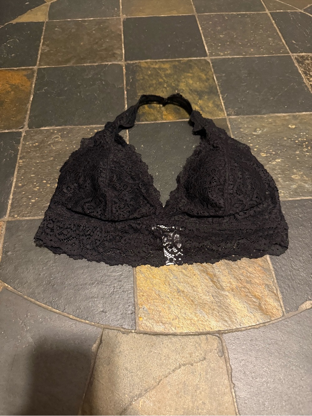 Maurices Black Lace Halter Bralette